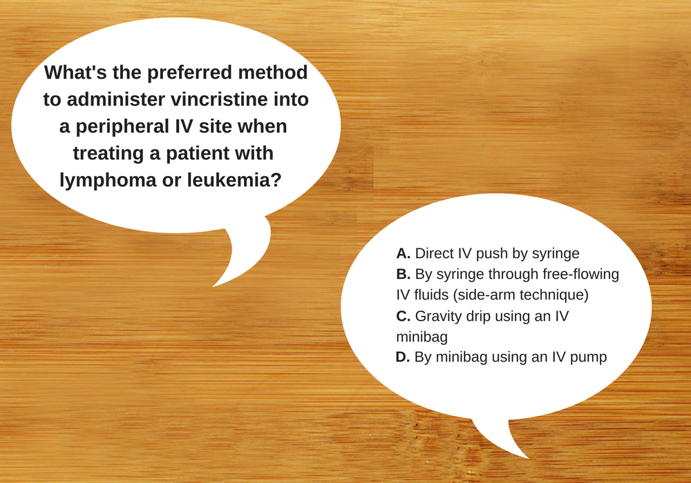 What’s the Preferred Method for Vincristine Administration When Treating a Patient With Lymphoma or Leukemia? 